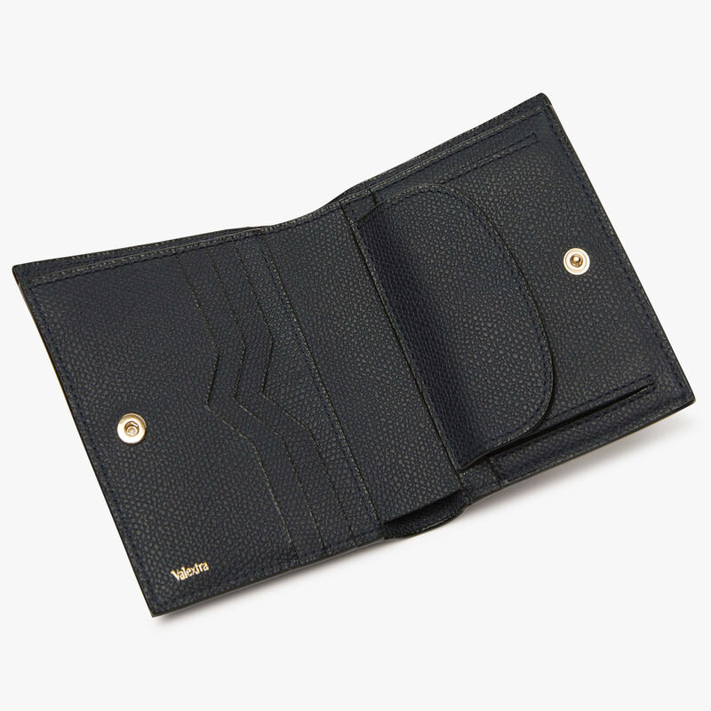 Compact Wallet 3 CC with Coin Purse - Night Blue - Millepunte calf leather - Valextra - 2