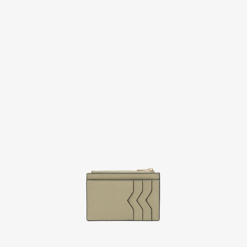 Card Holder 3CC with Zip - Tundra Green - Millepunte calf leather - Valextra - 1