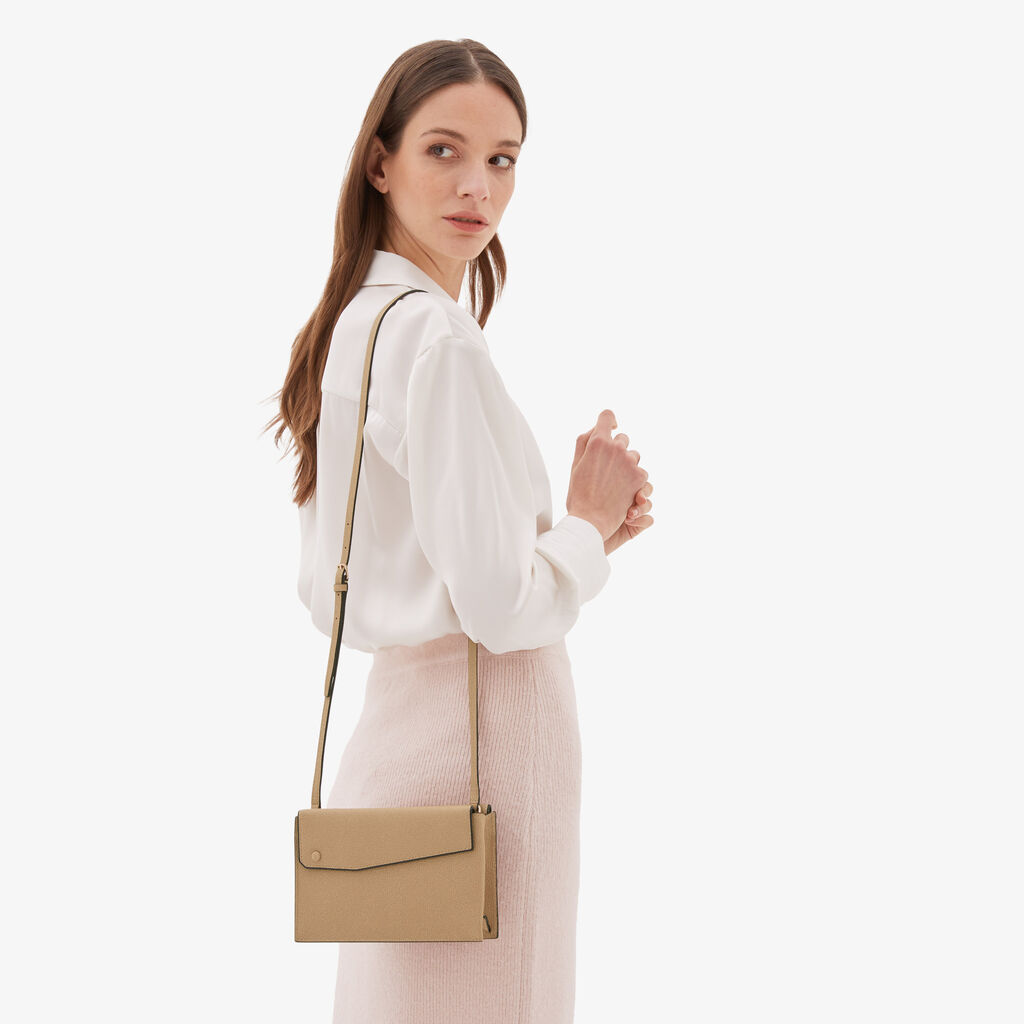 Borsa a tracolla pocket Slim - Beige Cashmere - Vitello VS - Valextra - 2