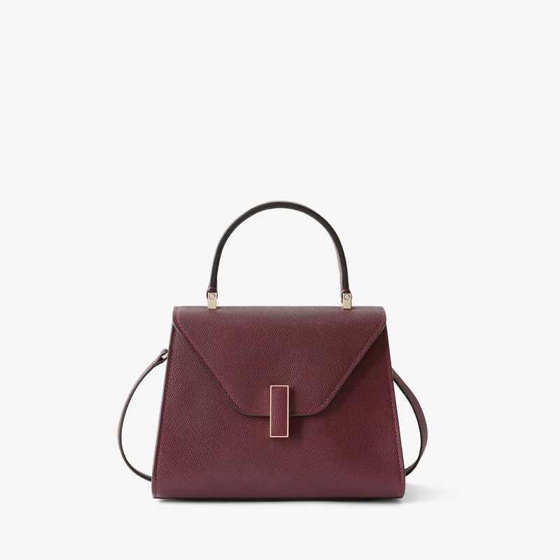 Iside Top Handle Mini Bag - Claret Red - Millepunte calf leather - Valextra - 1