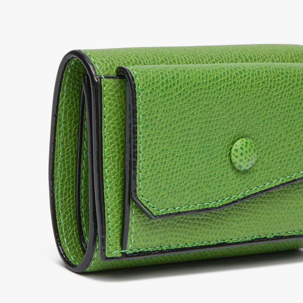 Small Wallet With Coin Holder - Grass Green - Vitello VS - Valextra - 2