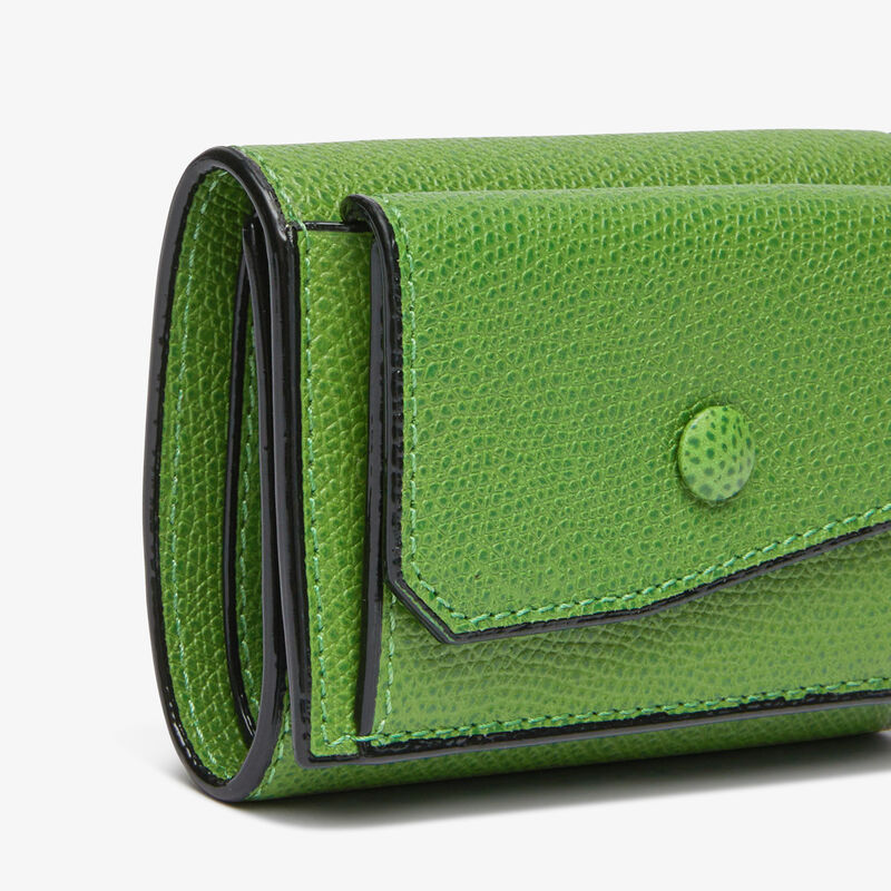 Small Wallet With Coin Holder - Grass Green - Millepunte calf leather - Valextra - 2