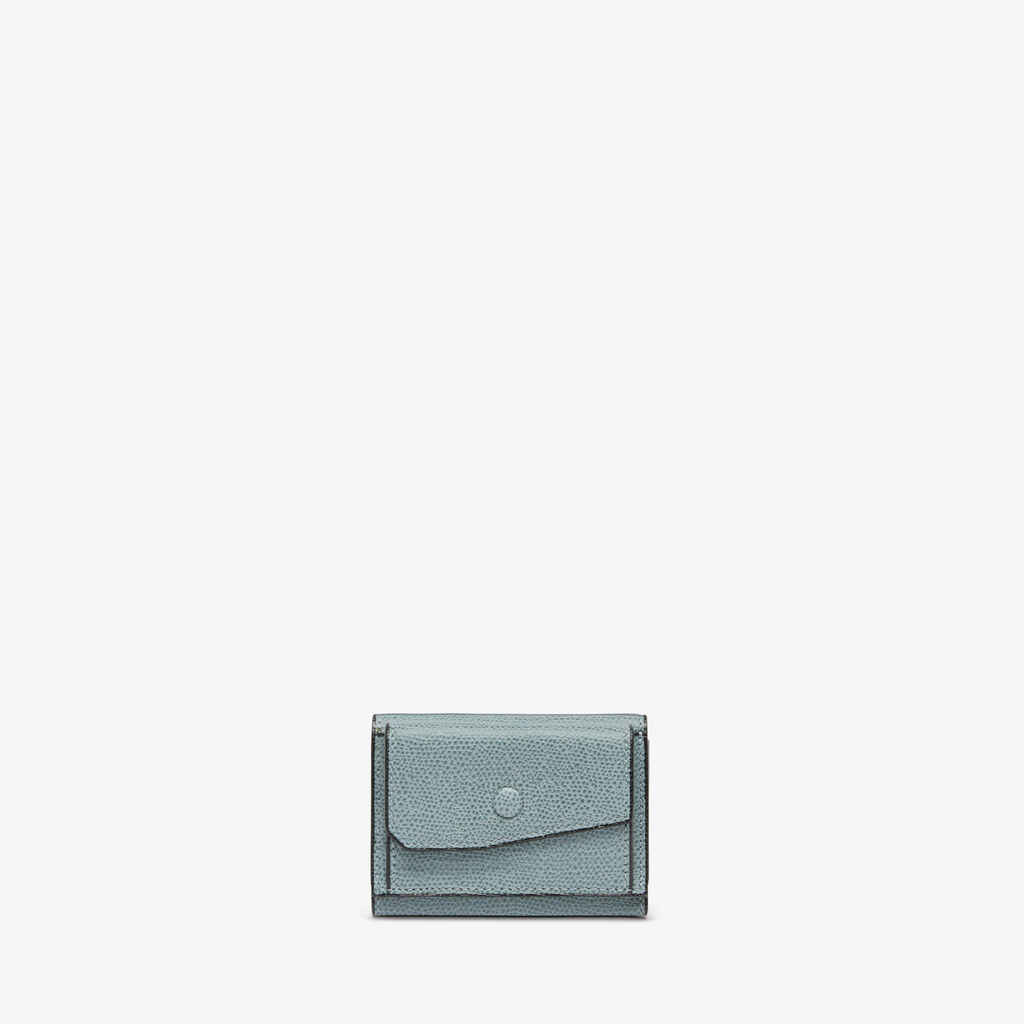 Small Wallet With Coin Holder - Smokey Blue - Vitello VS - Valextra - 1