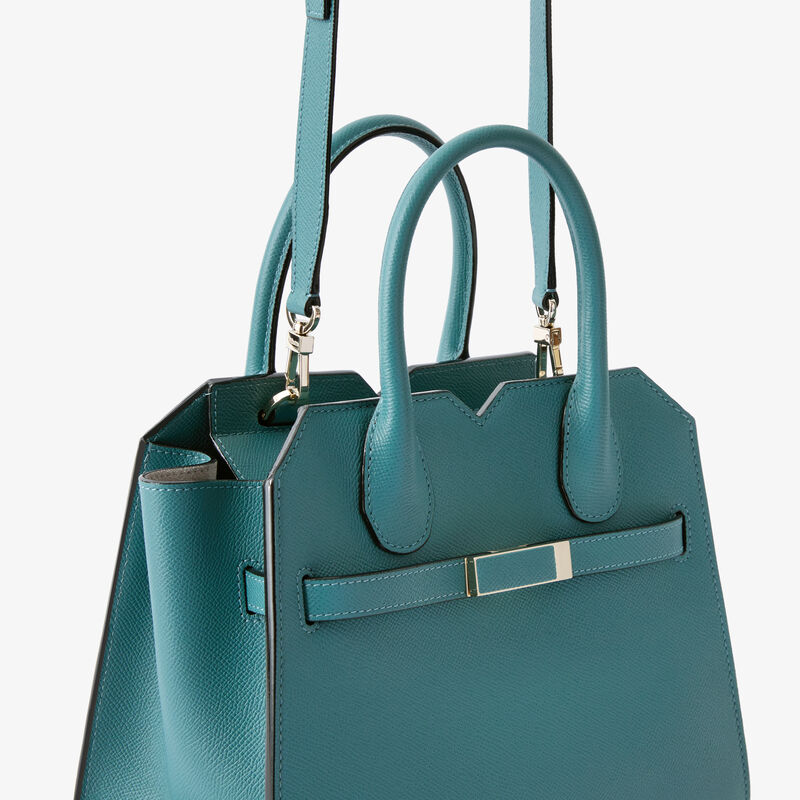Milano Two Handles Mini Bag - Bottle Green - Millepunte Soft calf leather - Valextra - 4