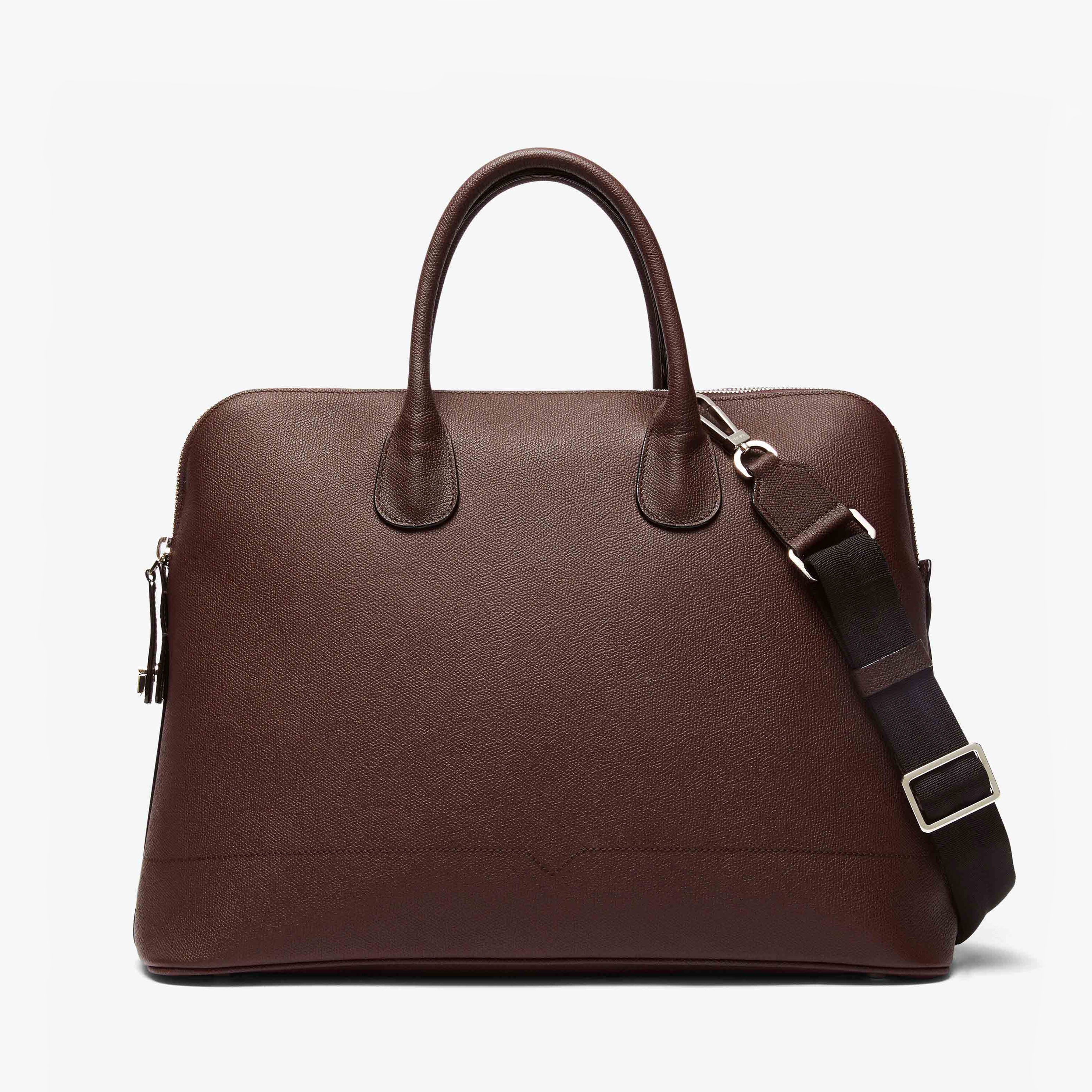 豪華で新しい Men's Logo My Valextra | strap with bag tote Leather Brown バッグ