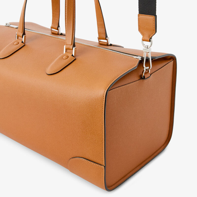 Babila Boston Travel Bag - Havana Brown - Millepunte calf leather - Valextra - 5