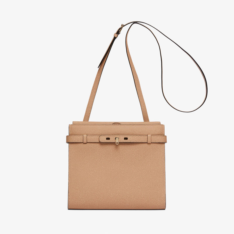 Brera B-Tracollina Crossbody bag - Cashmere Beige - Millepunte calf leather - Valextra - 1