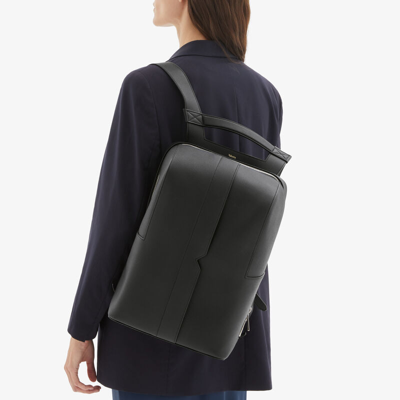 V-Line Backpack - Black - Millepunte Soft calf leather - Valextra - 2
