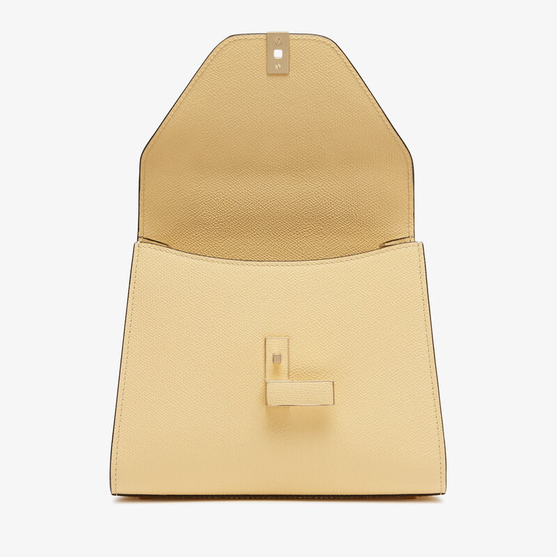 Iside Top handle mini bag - Cream Yellow - Millepunte calf leather - Valextra - 7