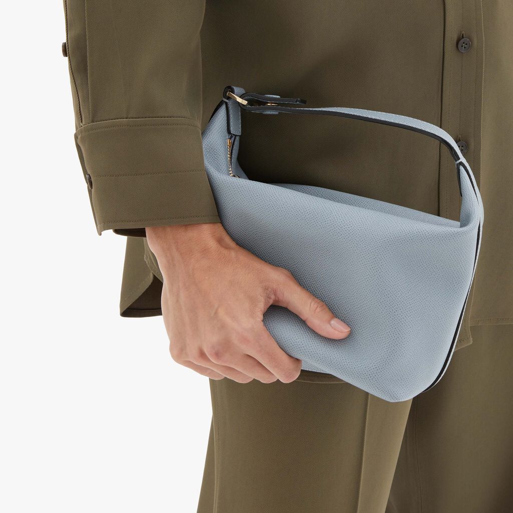 Mochi Top Handle Mini Bag - Niagara Blue - Vitello Millepunte Soft - Valextra - 2