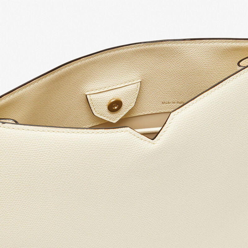 Hobo Weekend Medium Bag - Pergamena White - Millepunte calf leather - Valextra - 3