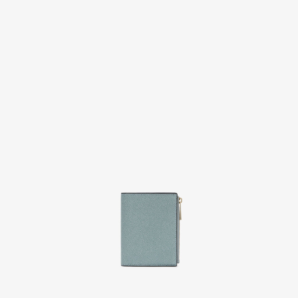 Purse with Coin Holder 6CC - Smokey Blue - Vitello VS - Valextra - 1