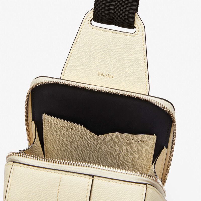 V-Line One Shoulder Mini Backpack - Pergamena White - Millepunte calf leather - Valextra - 5