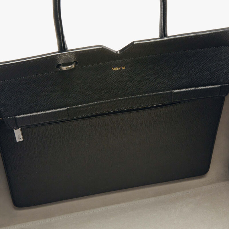 Milano Two Handles Large Bag - Black - Millepunte Soft calf leather - Valextra - 2