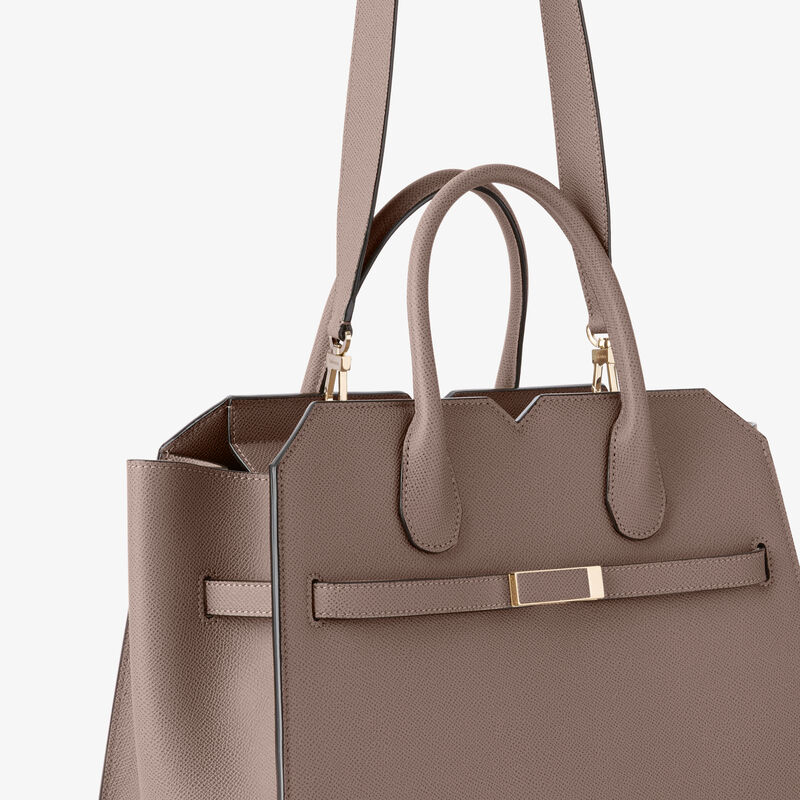 Milano Two Handles Medium Bag - Sahara Brown - Millepunte Soft calf leather - Valextra - 4