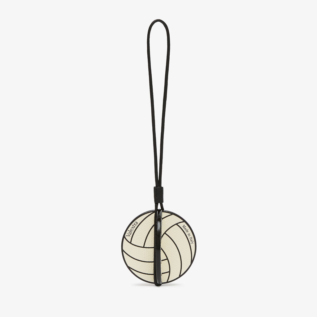 Valextra Charm pallavolo da Donna in Pelle Bianca e Nera | Valextra