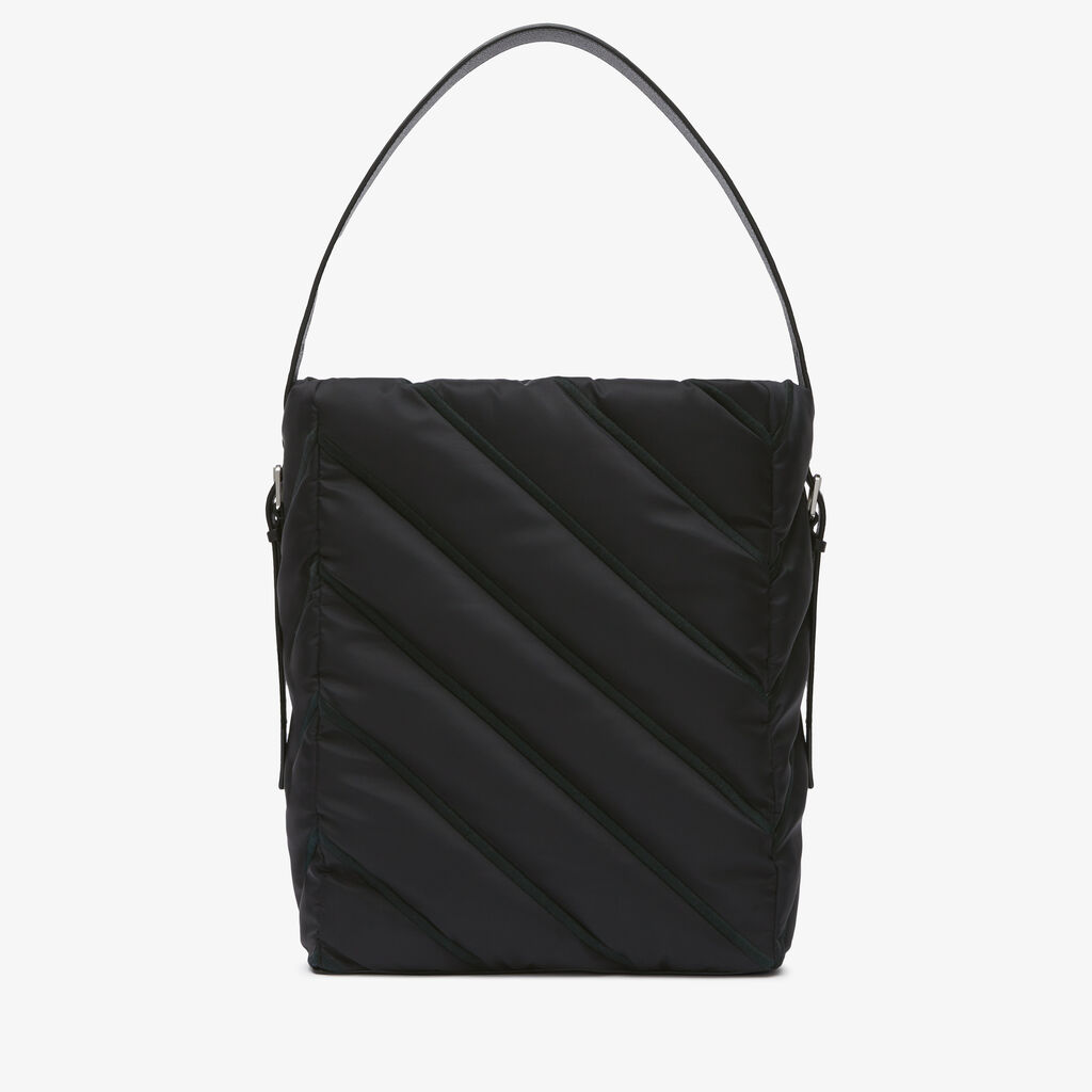 Soft Puffer Bucket Mini Bag - Black - Tessuto Nylon Imbottito/Vitello VS - Valextra - 6