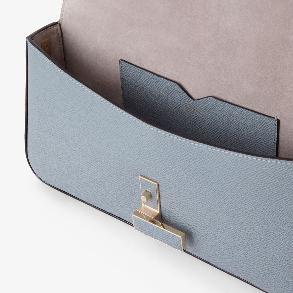 Iside Shoulder Bag - Niagara Blue - Vitello Millepunte Soft - Valextra - 2