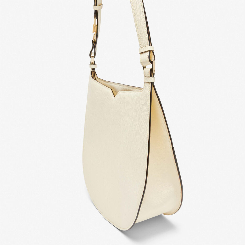 Hobo Weekend Medium Bag - Pergamena White - Vitello VS - Valextra - 5