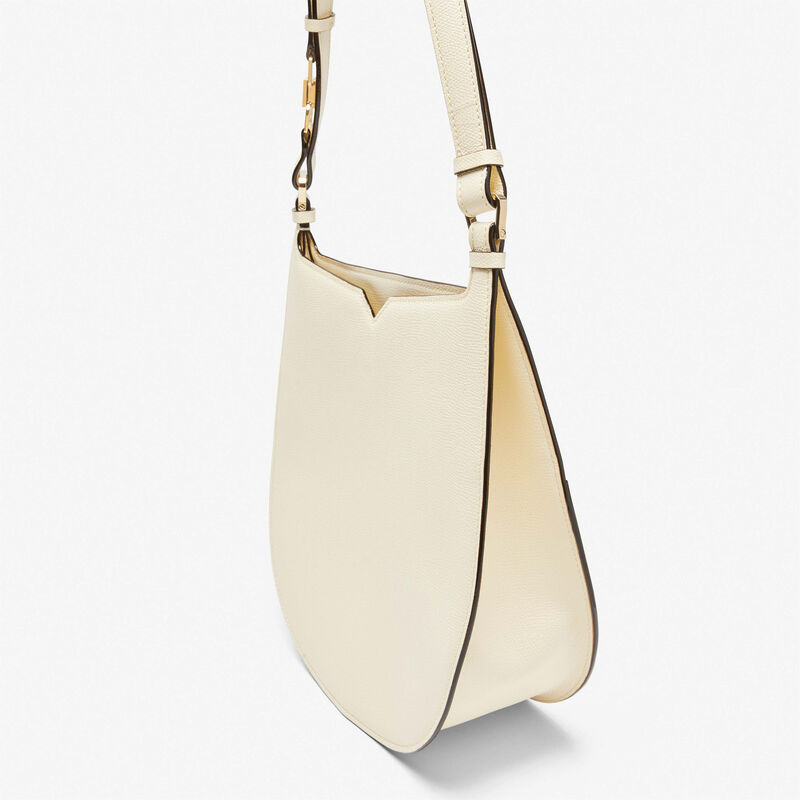 Hobo Weekend Medium Bag - Pergamena White - Millepunte calf leather - Valextra - 5