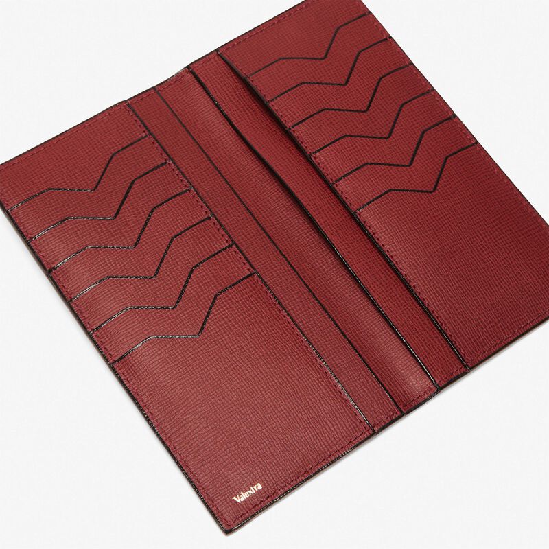 Vertical Wallet 12Cc - Marasca Red - Pavè calf leather - Valextra - 2