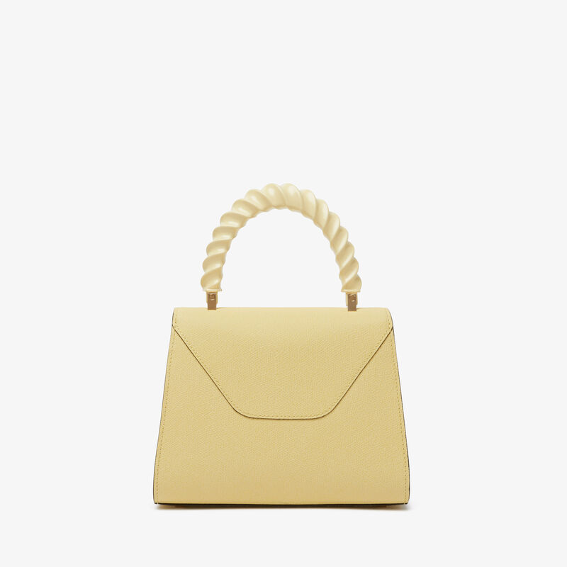 Iside Twirl Top Handle Mini Bag - Vanilla Yellow - Millepunte calf leather - Valextra - 6