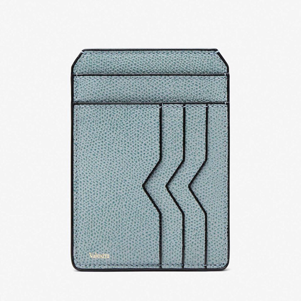 Card Case and Document Holder - Smokey Blue - Vitello VS - Valextra - 4