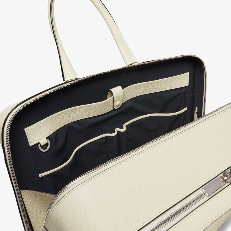 Avietta Travel Bag Two Chambers - Pergamena White - Millepunte calf leather - Valextra - 2