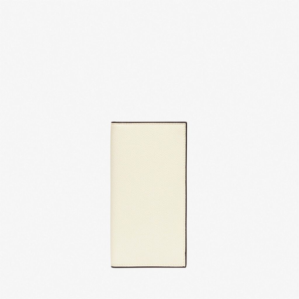 Valextra Portafoglio verticale bifold in Pelle Bianca | Valextra