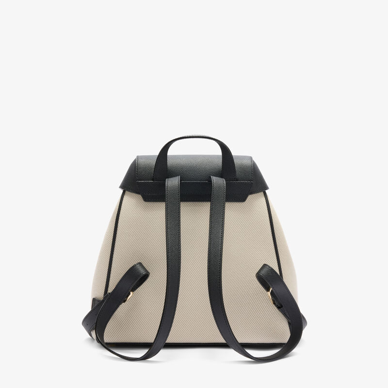Iside Textured Canvas Backpack Medium -  - Canvas Eutolbat/Vitello Millepunte Soft - Valextra - 7