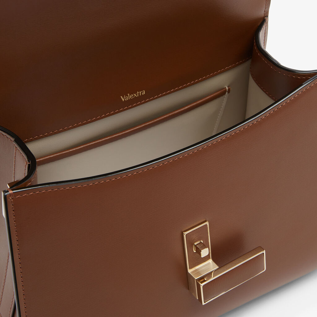 Iside Palmellato Top Handle Mini Bag - Chocolate Brown - Vitello Palmellato - Valextra - 3