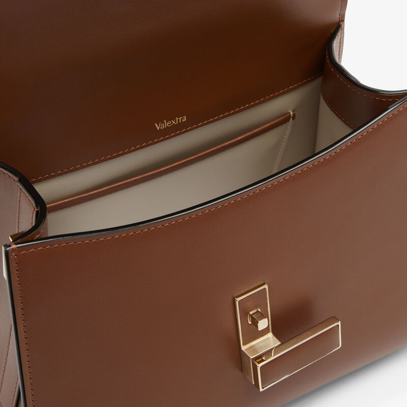 Iside Palmellato Top Handle Mini Bag - Chocolate Brown - Palmellato calf leather - Valextra - 3