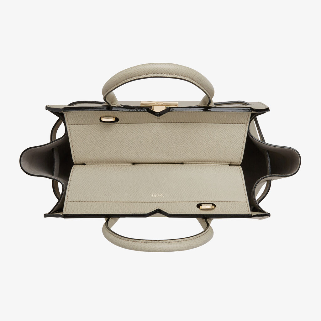 Borsa A Due Manici Milano Media - Grigio Lino - Vitello Millepunte Soft - Valextra - 8