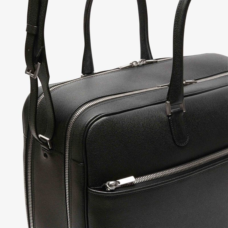 Avietta Travel Bag Two Chambers - Black - Millepunte calf leather - Valextra - 3
