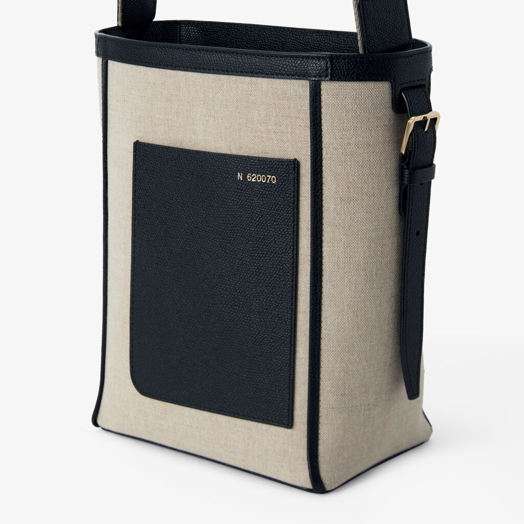 Soft Canvas Bucket Mini Bag -  - Tessuto Canvas/VS - Valextra - 2