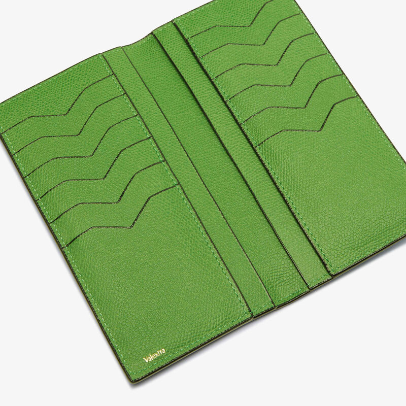 Vertical Wallet 12Cc - Grass Green - Millepunte calf leather - Valextra - 2
