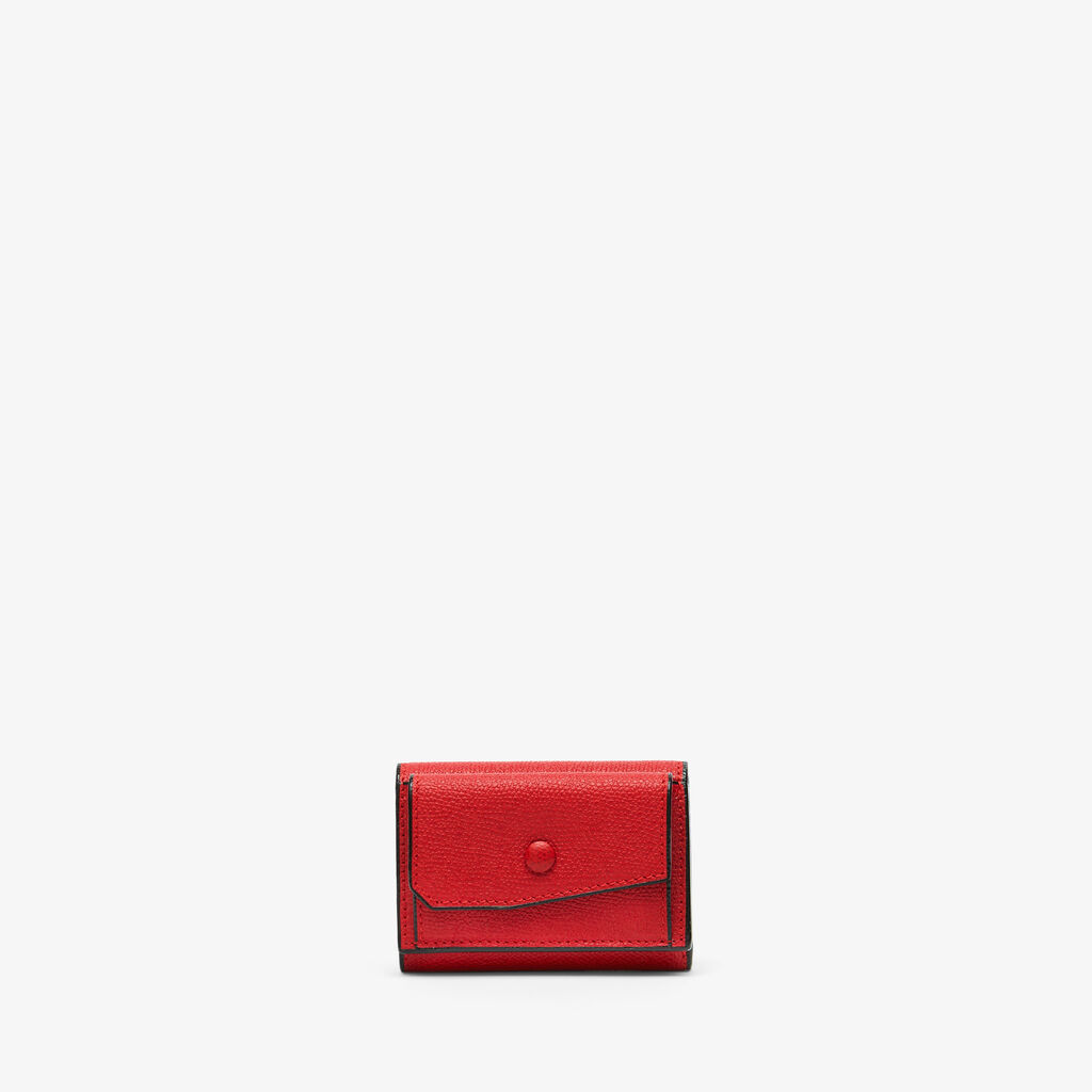 Small Wallet With Coin Holder - Red - Vitello VS - Valextra - 1