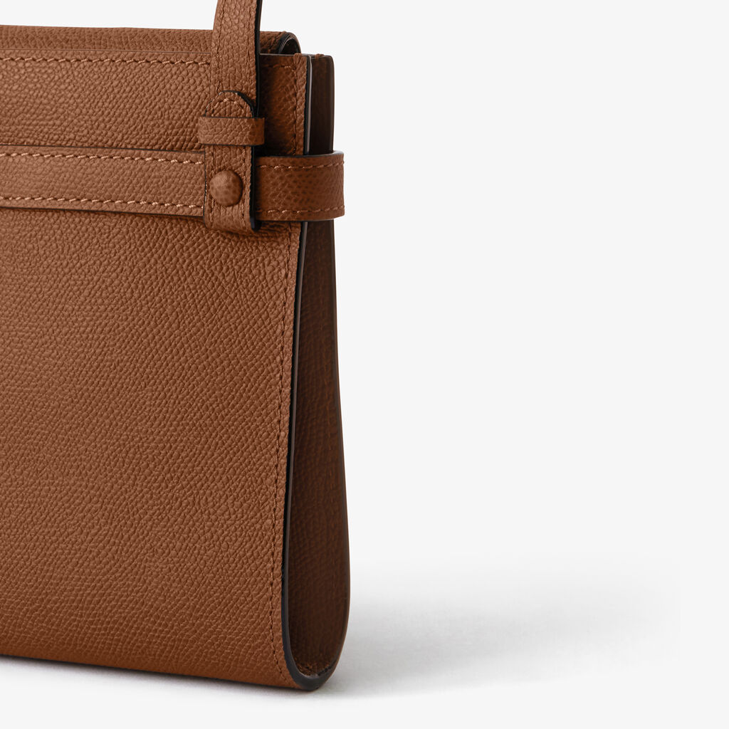 Brera B-Tracollina slim Crossbody micro bag - Chocolate Brown - Vitello VS - Valextra - 3