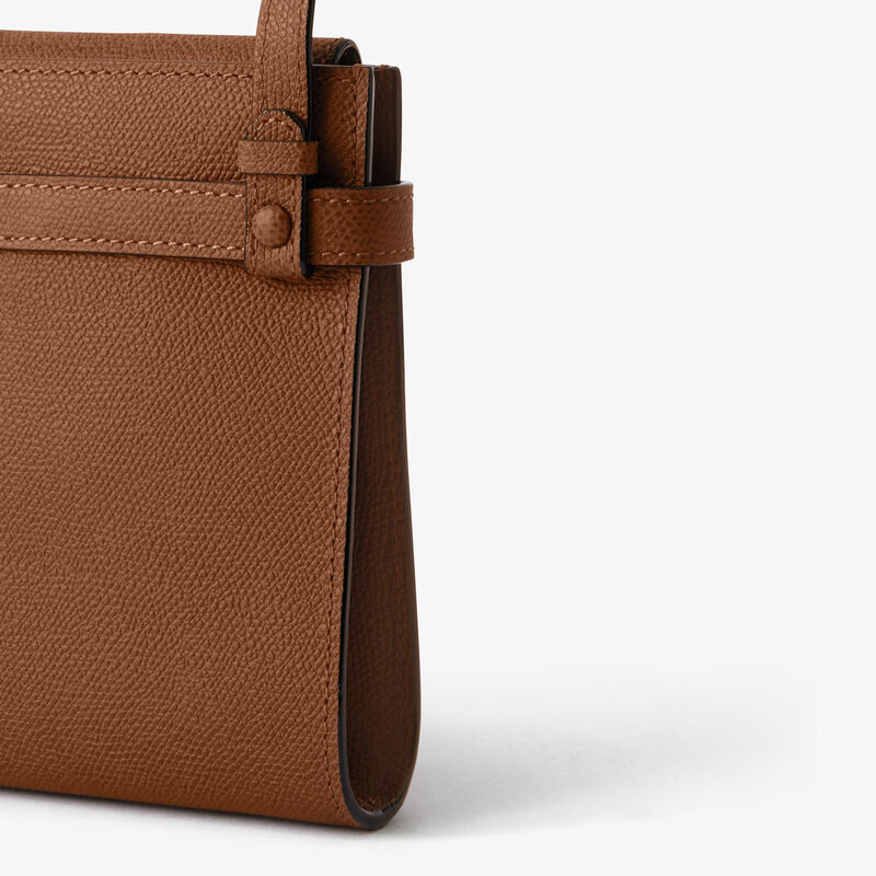 Brera B-Tracollina slim Crossbody micro bag - Chocolate Brown - Millepunte calf leather - Valextra - 3