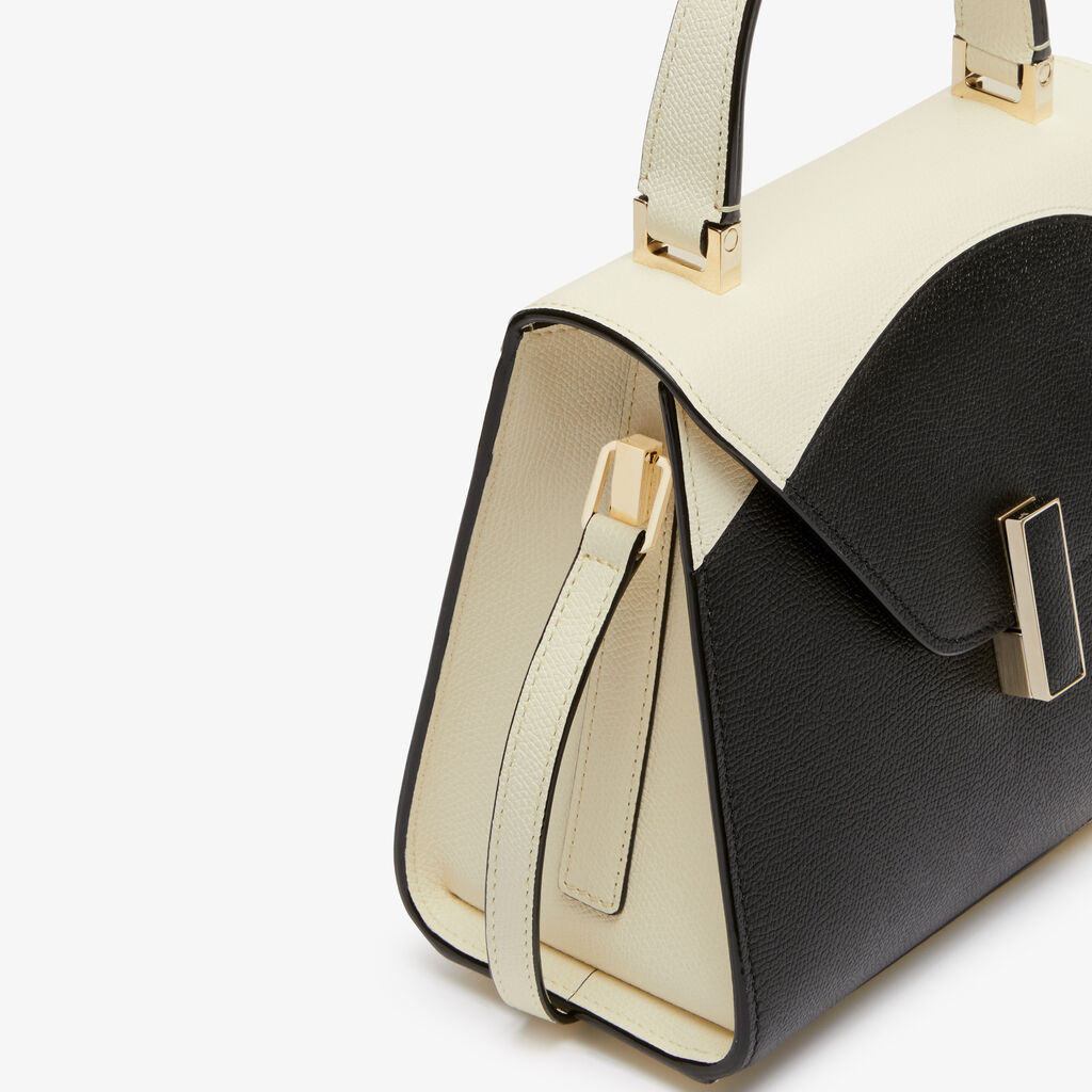 Iside Intarsia Pebble Top Handle Mini Bag - Pergamena White/Black - VS Vitello-Blob - Valextra - 4