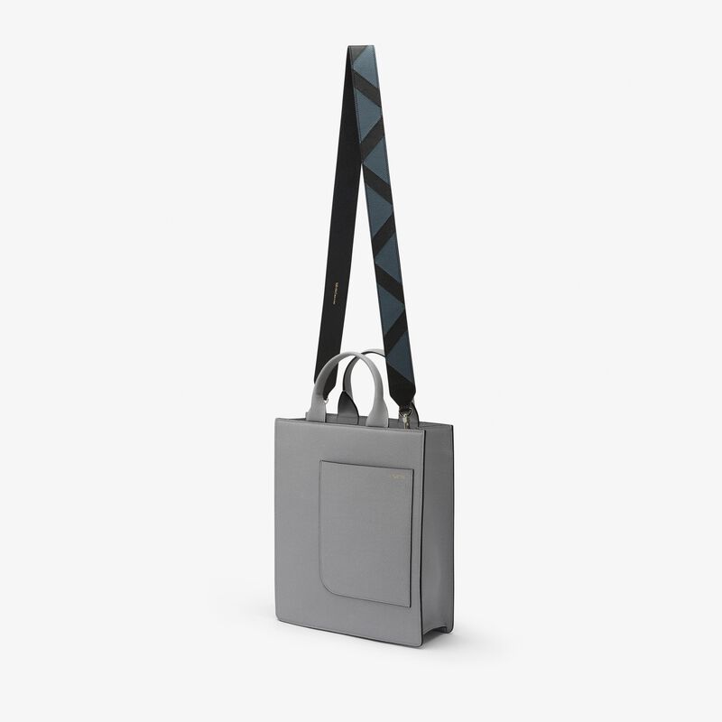 Shoulder Strap Intarsia - Avio Blue/Black - Millepunte calf leather - Valextra - 2