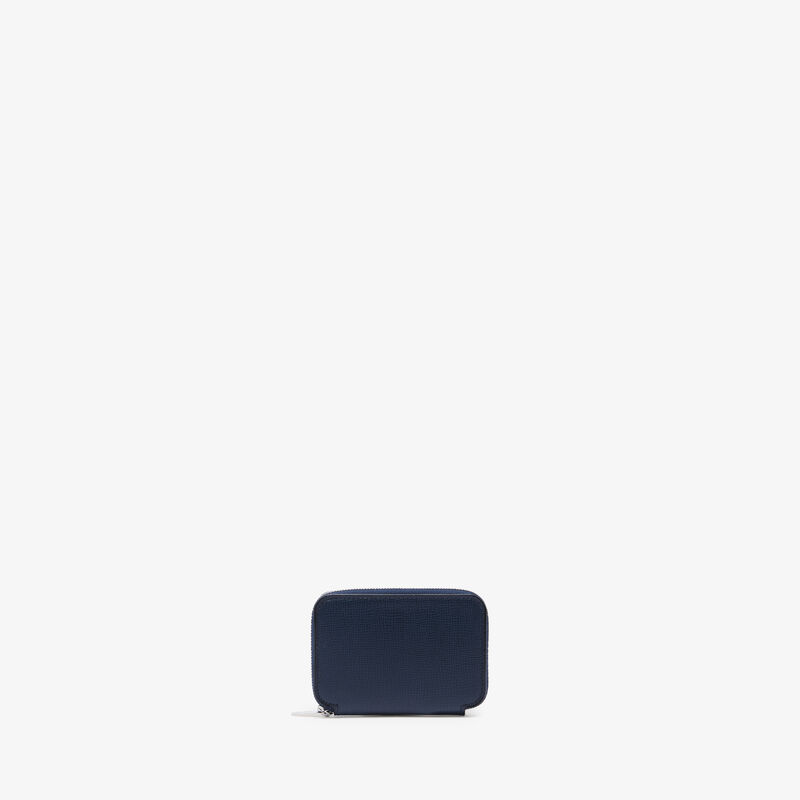 Card Holder Zip Around - Dark Blue - Pavè calf leather - Valextra - 3