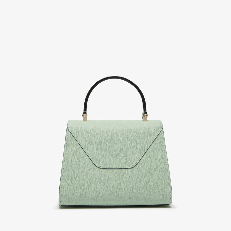 Iside Plexi Top Handle Mini Bag - Aqua Green/Spearmint Green/Black - Millepunte calf leather - Valextra - 6