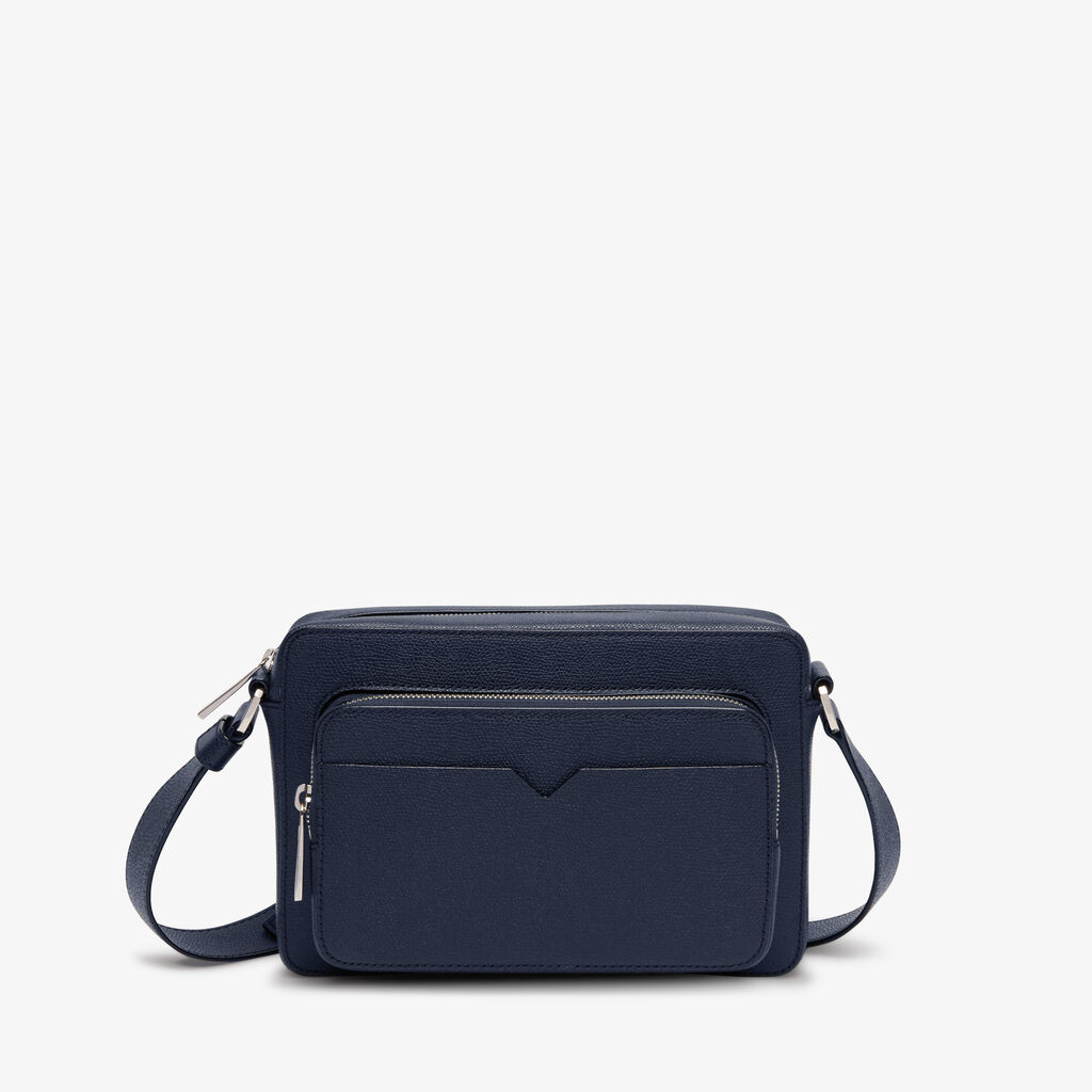 V-Line Reporter Bag - Dark Blue - Vitello VS - Valextra - 1