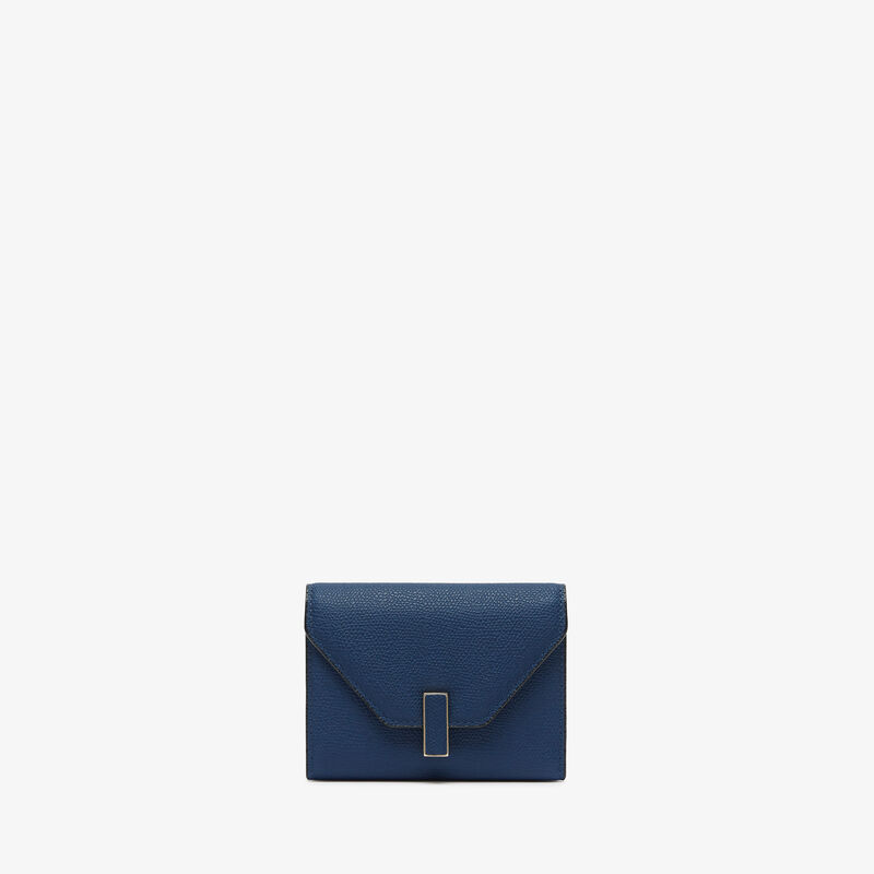Iside Fold Wallet - Sapphire Blue - Millepunte calf leather - Valextra - 1