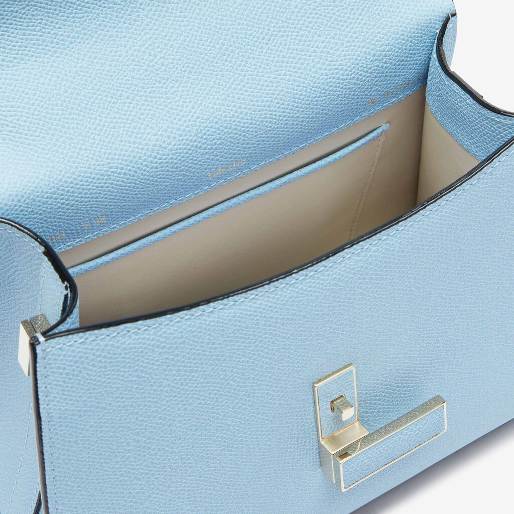 Borsa a Mano Iside Mini - Blu Ceruleo - Vitello VS - Valextra - 3