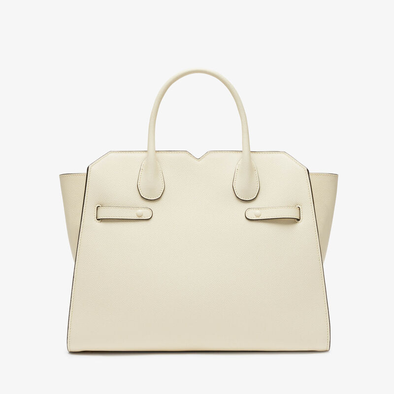 Milano Two Handles Medium Bag - Pergamena White - Millepunte Soft calf leather - Valextra - 8