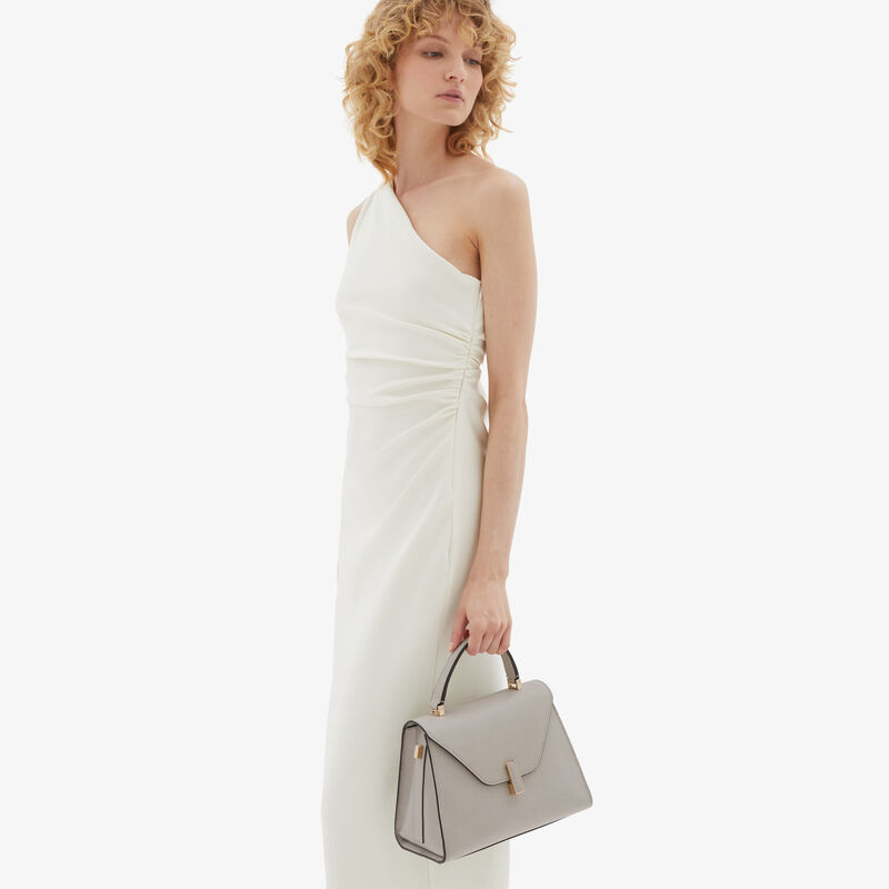 Iside Top handle medium bag - Ash Grey - Millepunte calf leather - Valextra - 2