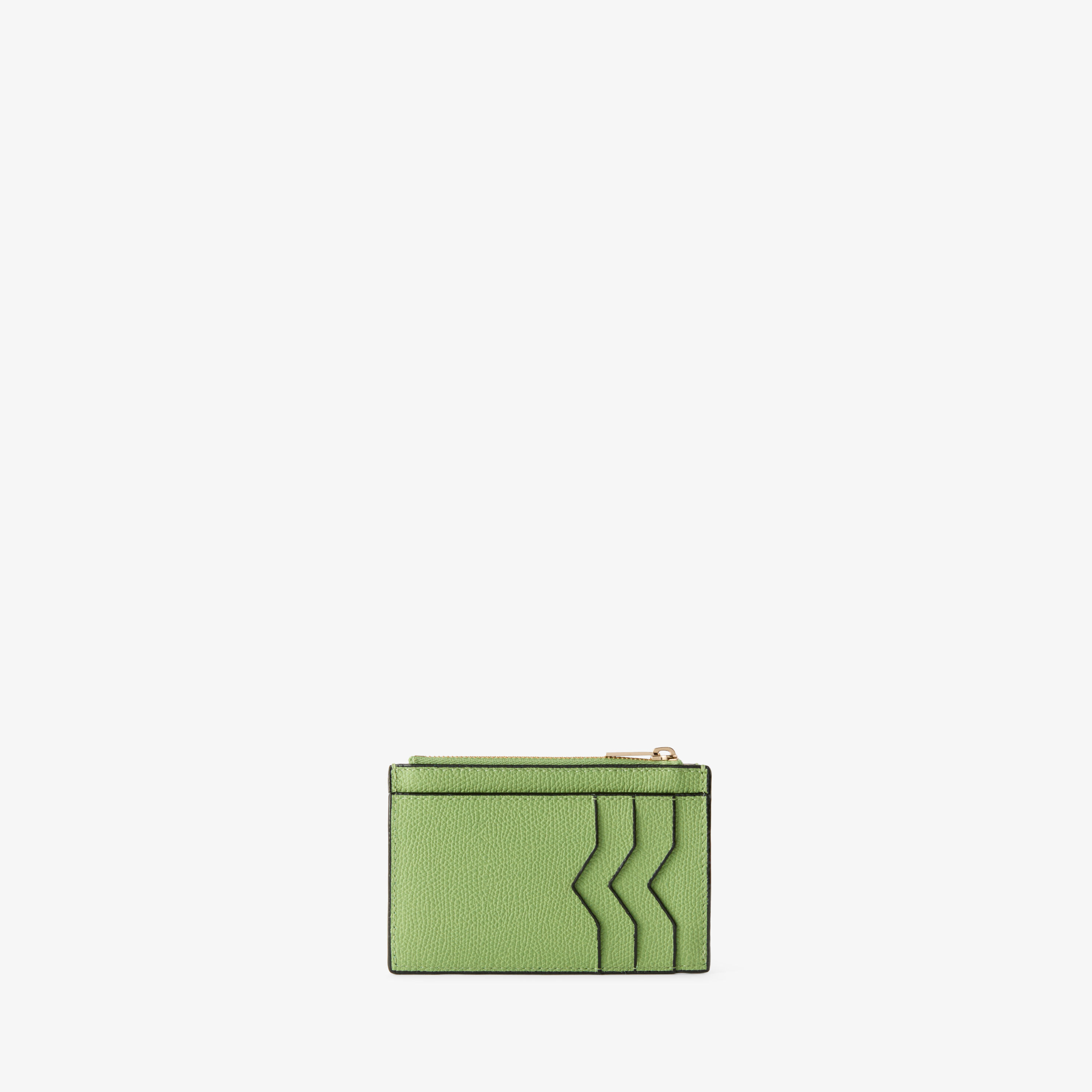 Aloe Green Leather Luxury Card Holder 3CC with Zip | Valextra