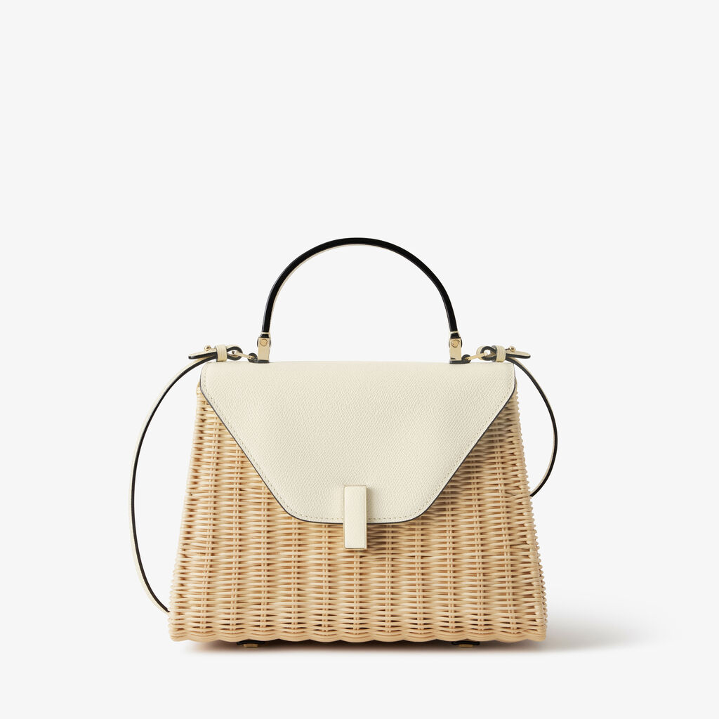 Iside Wicker Top Handle Medium Bag - Beige/Pergamena White - Midollino/Vitello VS - Valextra - 1